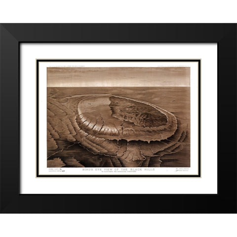 Black Hills South Dakota - Powell Black Modern Wood Framed Art Print with Double Matting by Powell