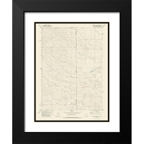 Coffee Flats South Dakota Quad - USGS 1978 Black Modern Wood Framed Art Print with Double Matting by USGS