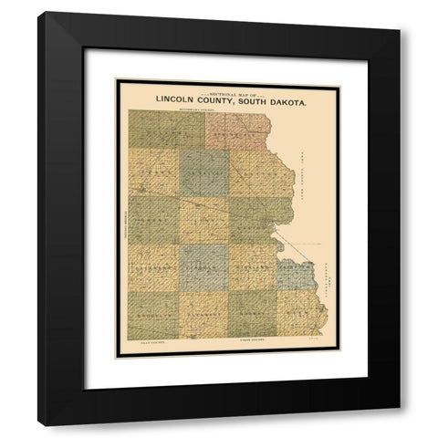 Lincoln County South Dakota - Scott 1899 Black Modern Wood Framed Art Print with Double Matting by Scott