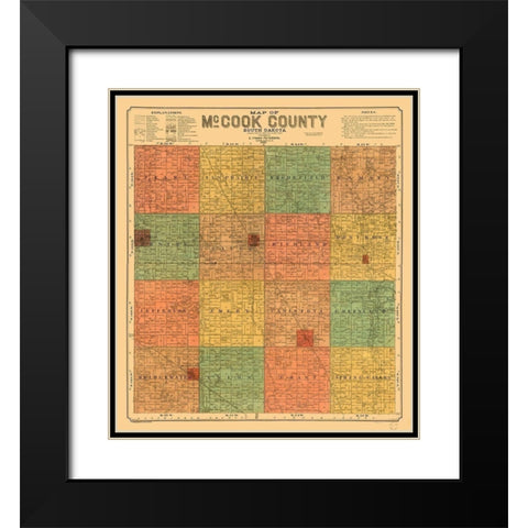 McCook County South Dakota - Peterson 1900 Black Modern Wood Framed Art Print with Double Matting by Peterson