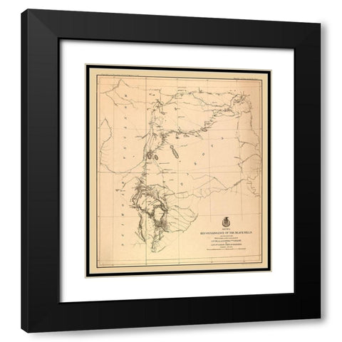 South Dakota Black Hills - Ludlow 1874 Black Modern Wood Framed Art Print with Double Matting by Ludlow