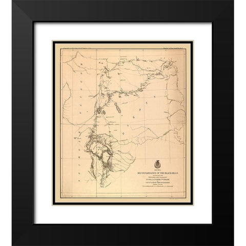 South Dakota Black Hills - Ludlow 1874 Black Modern Wood Framed Art Print with Double Matting by Ludlow