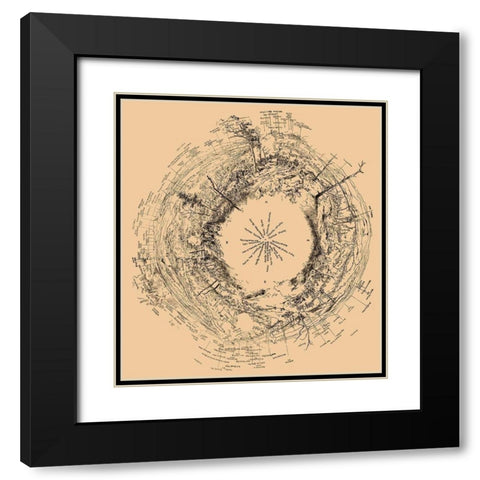 Chattanooga Tennessee -1863 Black Modern Wood Framed Art Print with Double Matting by Unknown