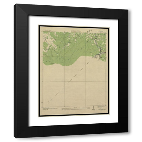 Gatlinburg Tennessee Quad - USGS 1936 Black Modern Wood Framed Art Print with Double Matting by USGS