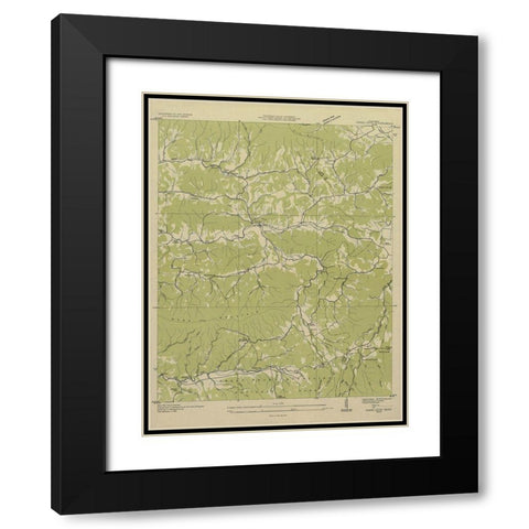 Jones Cove Tennessee Quad - USGS 1935 Black Modern Wood Framed Art Print with Double Matting by USGS