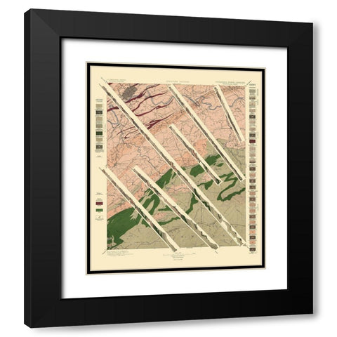 Knoxville Tennessee North Carolina Sheet Black Modern Wood Framed Art Print with Double Matting by USGS
