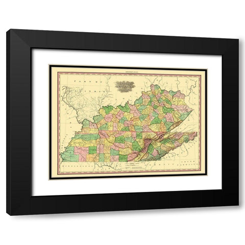 Kentucky, Tennessee, Part of Illinois - Tanner Black Modern Wood Framed Art Print with Double Matting by Tanner