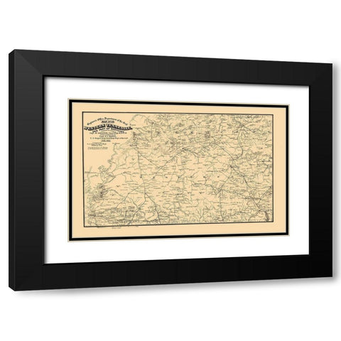 West Tennessee, Part of Kentucky 1865 Black Modern Wood Framed Art Print with Double Matting by von Reizenstein