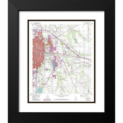 East Abilene Texas Quad - USGS 1957 Black Modern Wood Framed Art Print with Double Matting by USGS
