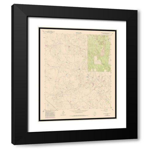 South East Antelope Creek Texas Quad - USGS 1962 Black Modern Wood Framed Art Print with Double Matting by USGS