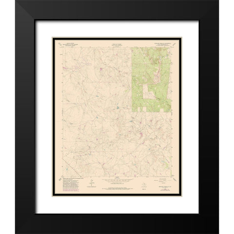 South East Antelope Creek Texas Quad - USGS 1962 Black Modern Wood Framed Art Print with Double Matting by USGS