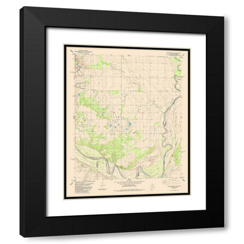 Ayers Island Texas Quad - USGS 1985 Black Modern Wood Framed Art Print with Double Matting by USGS