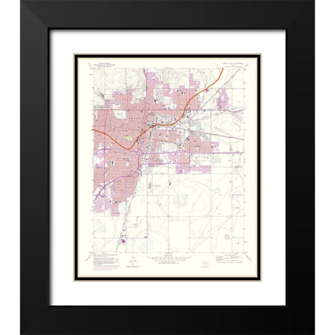 Amarillo East Texas Quad - USGS 1975 Black Modern Wood Framed Art Print with Double Matting by USGS