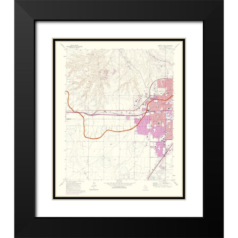 Amarillo West Texas Quad - USGS 1975 Black Modern Wood Framed Art Print with Double Matting by USGS