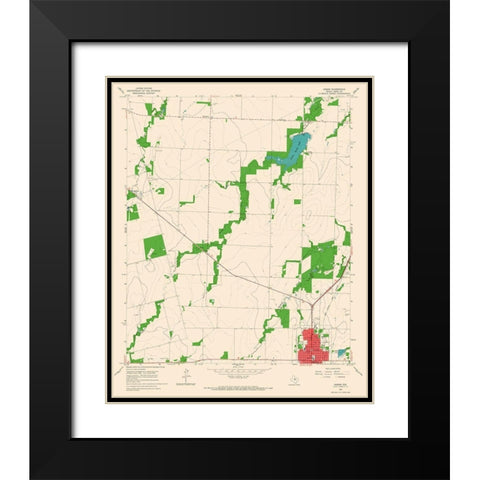 Anson Texas Quad - USGS 1965 Black Modern Wood Framed Art Print with Double Matting by USGS