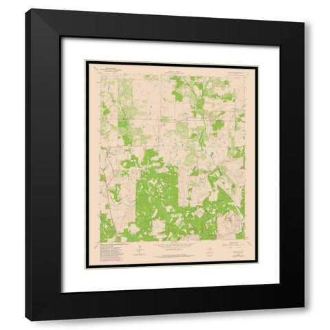 Antelope Texas Quad - USGS 1964 Black Modern Wood Framed Art Print with Double Matting by USGS