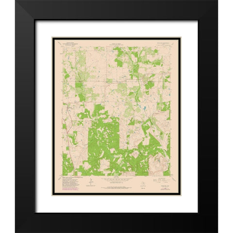 Antelope Texas Quad - USGS 1964 Black Modern Wood Framed Art Print with Double Matting by USGS