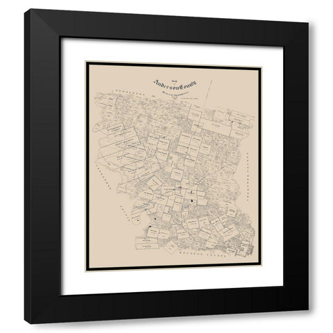 Anderson County Texas - Walker 1903 Black Modern Wood Framed Art Print with Double Matting by Walker