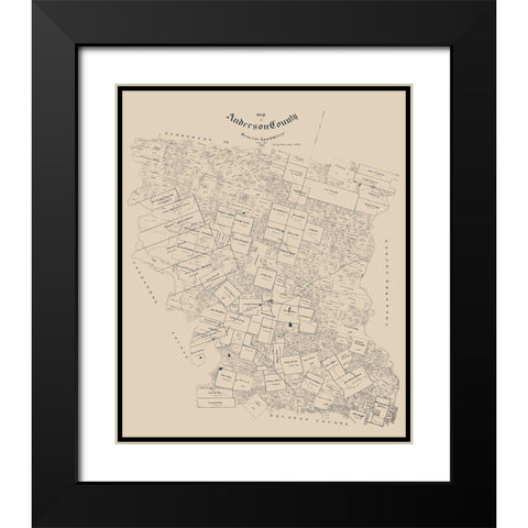 Anderson County Texas - Walker 1903 Black Modern Wood Framed Art Print with Double Matting by Walker