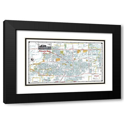 Arlington Texas - Ashburn 1960 Black Modern Wood Framed Art Print with Double Matting by Ashburn