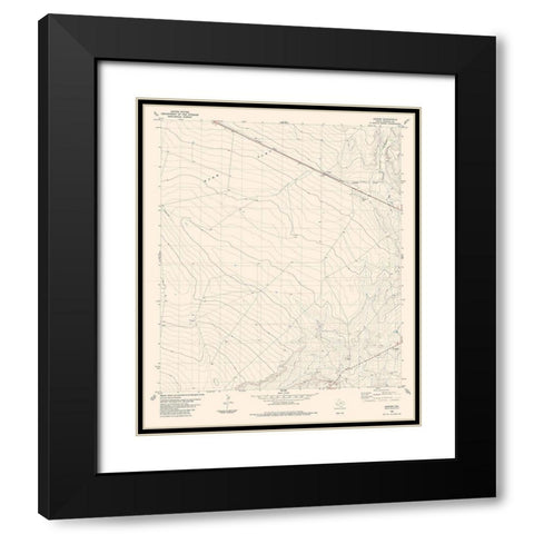 Aragon Texas Quad - USGS 1983 Black Modern Wood Framed Art Print with Double Matting by USGS