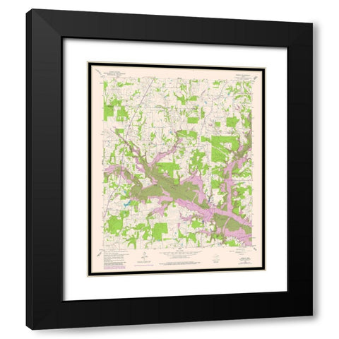 Arbala Texas Quad - USGS 1958 Black Modern Wood Framed Art Print with Double Matting by USGS