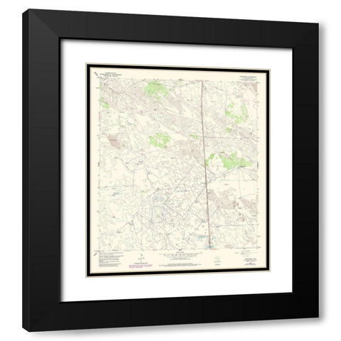 Armstrong Texas Quad - USGS 1956 Black Modern Wood Framed Art Print with Double Matting by USGS