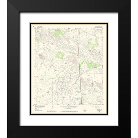 Armstrong Texas Quad - USGS 1956 Black Modern Wood Framed Art Print with Double Matting by USGS