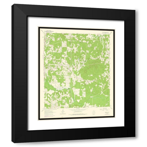 Ashland Texas Quad - USGS 1962 Black Modern Wood Framed Art Print with Double Matting by USGS
