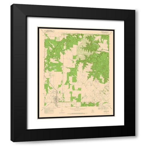 Aspermont Texas Quad - USGS 1968 Black Modern Wood Framed Art Print with Double Matting by USGS