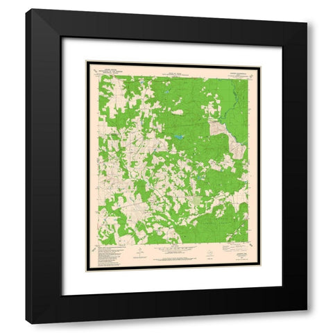 Augusta Texas Quad - USGS 1982 Black Modern Wood Framed Art Print with Double Matting by USGS