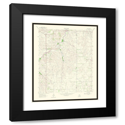Back Texas Quad - USGS 1967 Black Modern Wood Framed Art Print with Double Matting by USGS