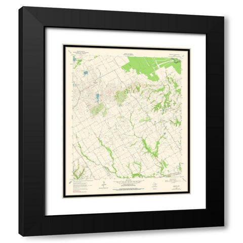 Bazette Texas Quad - USGS 1962 Black Modern Wood Framed Art Print with Double Matting by USGS