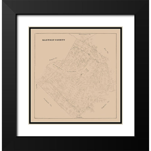 Bastrop County Texas - 1879 Black Modern Wood Framed Art Print with Double Matting by Unknown
