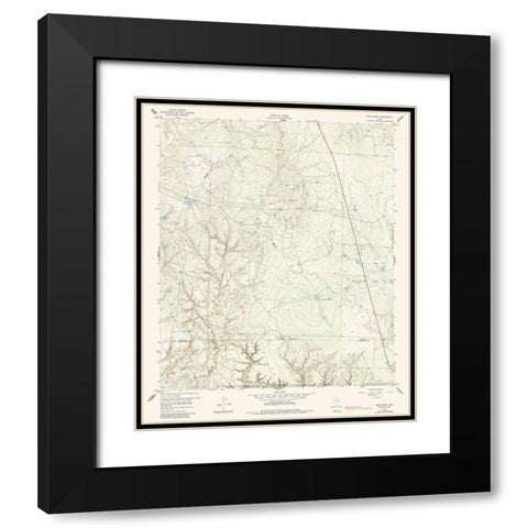 Bob Creek Texas Quad - USGS 1959 Black Modern Wood Framed Art Print with Double Matting by USGS