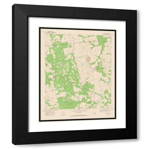 Bull Creek Texas Quad - USGS 1969 Black Modern Wood Framed Art Print with Double Matting by USGS