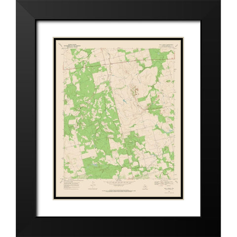 Bull Creek Texas Quad - USGS 1969 Black Modern Wood Framed Art Print with Double Matting by USGS