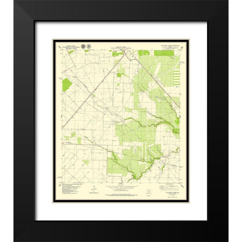 Bullshead Creek Texas Quad - USGS 1979 Black Modern Wood Framed Art Print with Double Matting by USGS