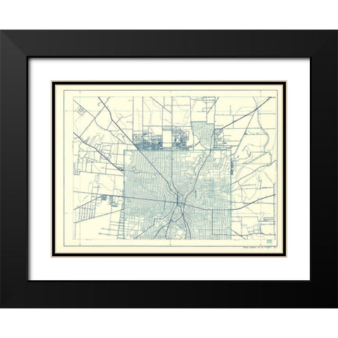 Bexar Texas Highway - Highway Dept 1936 Black Modern Wood Framed Art Print with Double Matting by Highway Dept