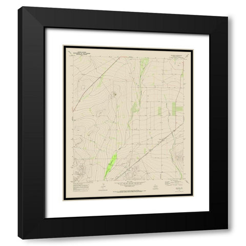 Belding Texas Quad - USGS 1970 Black Modern Wood Framed Art Print with Double Matting by USGS