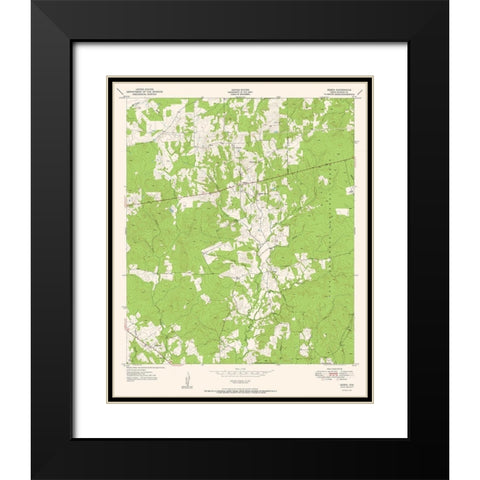 Berea Texas Quad - USGS 1951 Black Modern Wood Framed Art Print with Double Matting by USGS