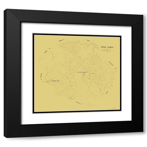 Bexar County Texas - Klappenbach 1871 Black Modern Wood Framed Art Print with Double Matting by Klappenbach