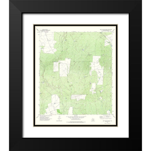 Beef Hollow Creek Texas Quad - USGS 1972 Black Modern Wood Framed Art Print with Double Matting by USGS