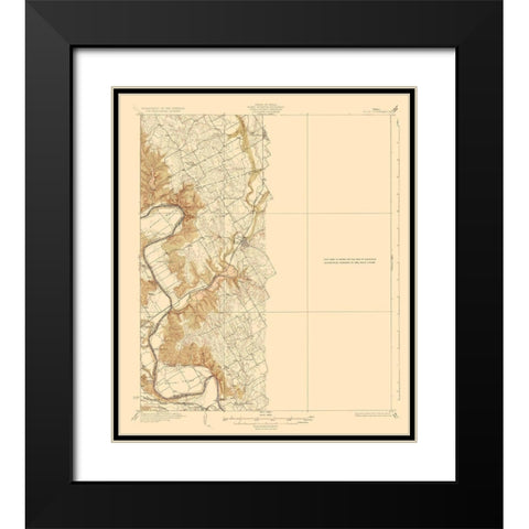 Blum Texas Quad - USGS 1889 Black Modern Wood Framed Art Print with Double Matting by USGS