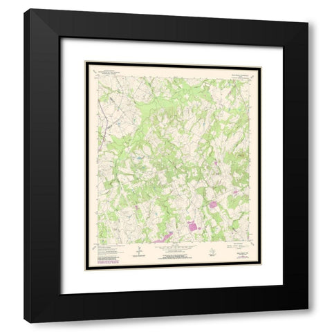 Bald Mound Texas Quad - USGS 1963 Black Modern Wood Framed Art Print with Double Matting by USGS