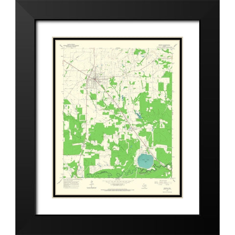 Bogata Texas Quad - USGS 1964 Black Modern Wood Framed Art Print with Double Matting by USGS