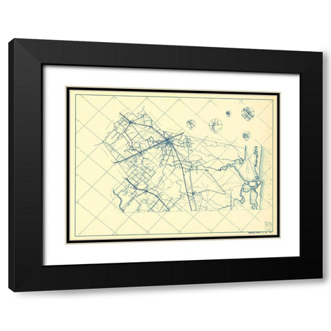 Brazoria Texas Highway - 1936 Black Modern Wood Framed Art Print with Double Matting by Unknown