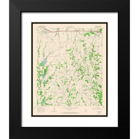 Brashear Texas Quad - USGS 1962 Black Modern Wood Framed Art Print with Double Matting by USGS
