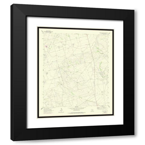 Bryant Ranch Texas Quad - USGS 1964 Black Modern Wood Framed Art Print with Double Matting by USGS