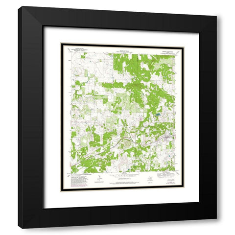 Bryson Texas Quad - USGS 1964 Black Modern Wood Framed Art Print with Double Matting by USGS